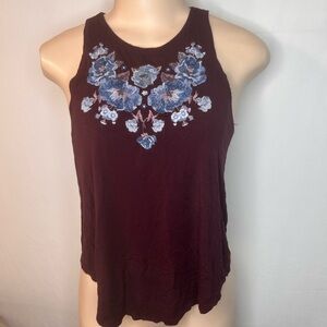 American Eagle outfitters AEO Soft & Sexy Tank - Purple with Blue Floral Size XS